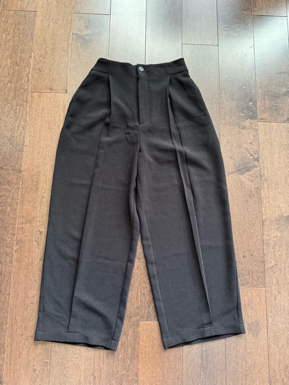 OAK + FORT Black Cropped Wide-Leg Trousers